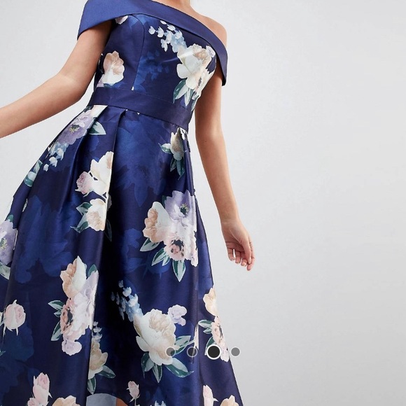 Chi Chi London satin midi dress high low - Picture 8 of 8